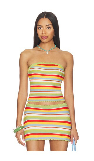 Solid & Striped The Celeste Tube Top in Green,Red. - size S | Revolve Clothing (Global)