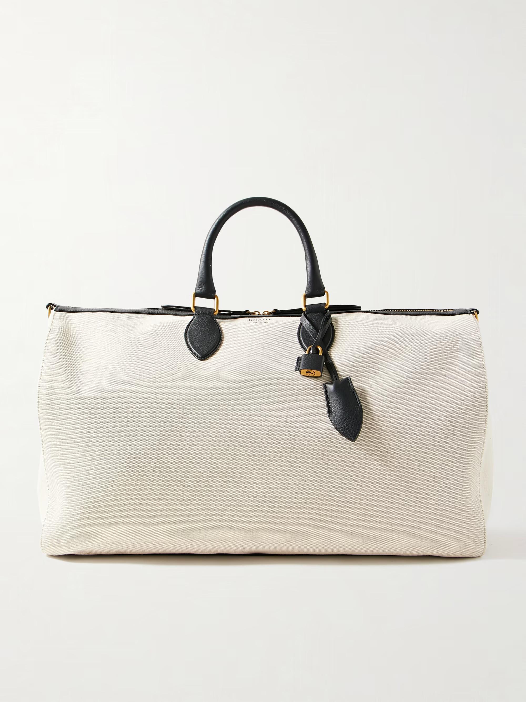 KHAITEPierre leather-trimmed canvas weekend bag | NET-A-PORTER (UK & EU)