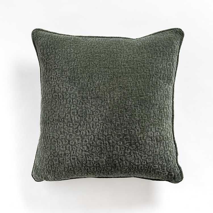 New! Sage Chenille Leopard Throw Pillow | Kirkland's Home