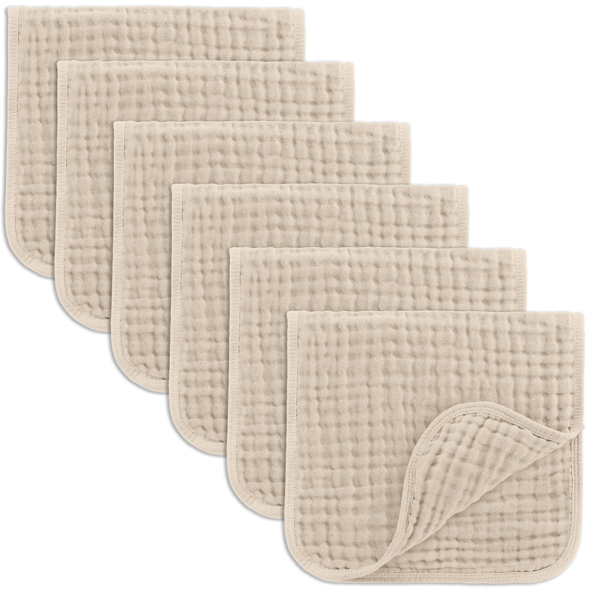 Comfy Cubs Muslin Burp Cloths Baby 50 x 25 cm, Pack of 6 - Large 6-Layer Ultra-Absorbent 100% Cot... | Amazon (CA)