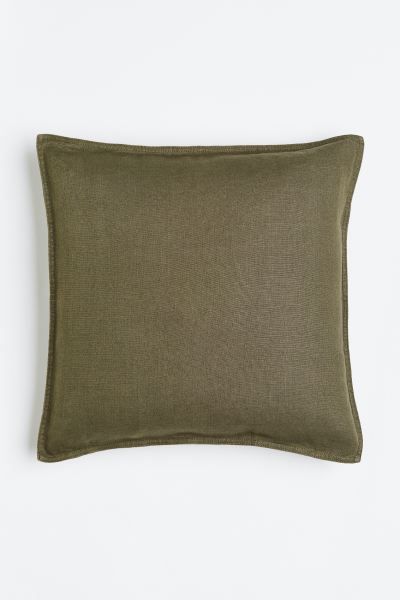 Washed Linen Cushion Cover - Charcoal gray - Home All | H&M US | H&M (US + CA)