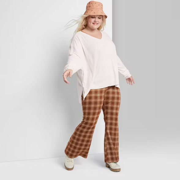 Women's Long Sleeve V-Neck Cozy Rib T-Shirt - Wild Fable™ | Target