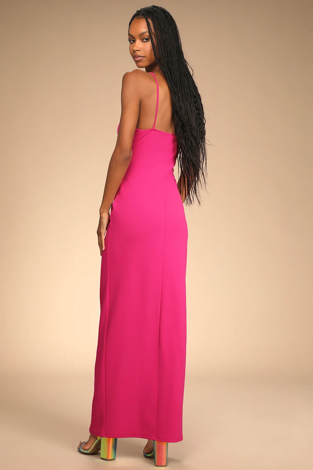 Sweetest Admirer Magenta Ruched Surplice Maxi Dress | Lulus (US)