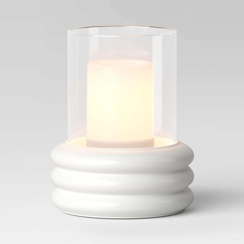Pillar Concrete/Glass Lantern Candle Holder White - Threshold™ | Target