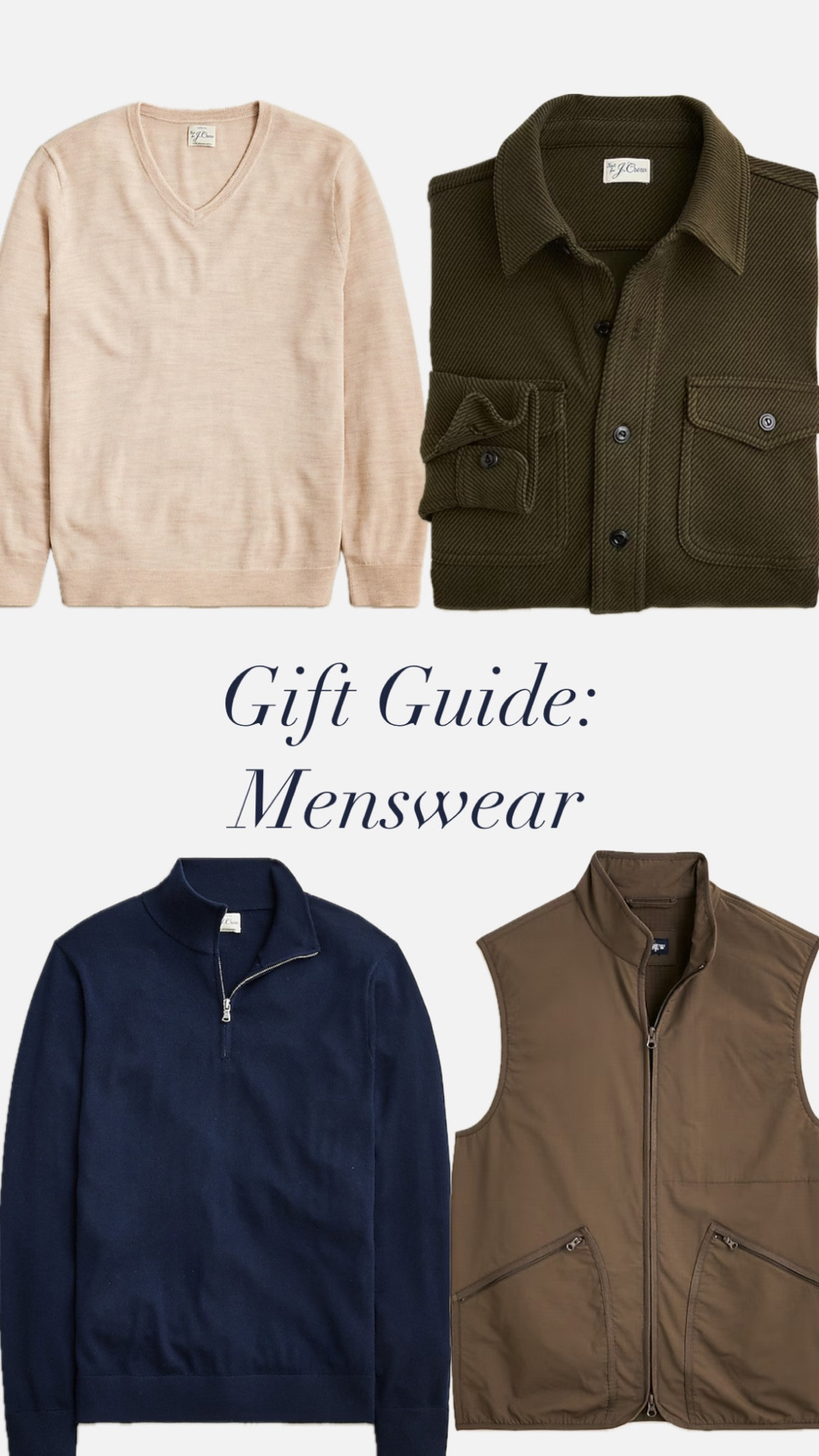 My husband and I were strolling through J.Crew yesterday and I made note of the pieces he really liked. He prefers functional gifts and things that he can wear so I always make sure to get him new work clothes for Christmas and his birthday. These are all really great pieces to gift the men in your life from husbands, boyfriends, dads and grandpas. 

Christmas gift guide. Men’s Christmas gifts. Men’s gifts. Gifts for Dad. Gifts for boyfriend. Gifts for brother. Gifts for grandpa. Gifts for husband. Husband Christmas gift. Boyfriend Christmas gift. J.Crew. Men’s outfits. Men’s sweaters. Men’s outfit. dad Christmas gift.

#LTKMens #LTKGiftGuide #LTKHoliday