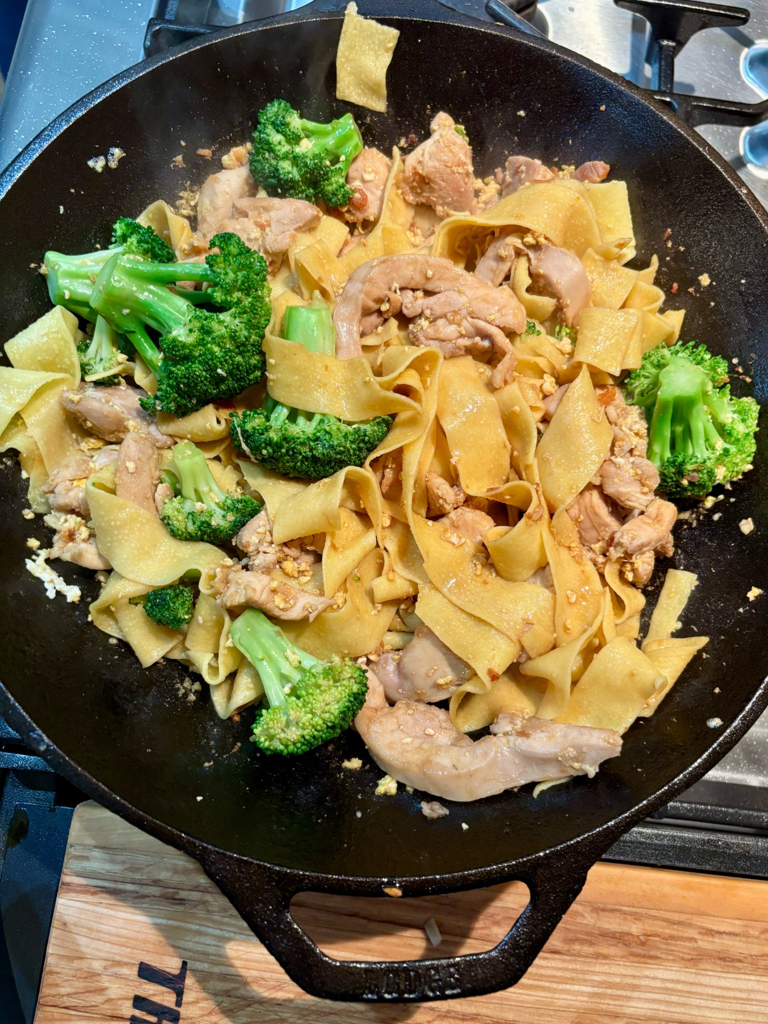 Chicken Pad See Ew in our favorite Lodge Cast Iron Wok 

#castironcooking #castiron #castironwok #castironpans #lodge #cookingessentials #cookware #potsandpans 

#LTKGiftGuide #LTKHome #LTKFindsUnder100