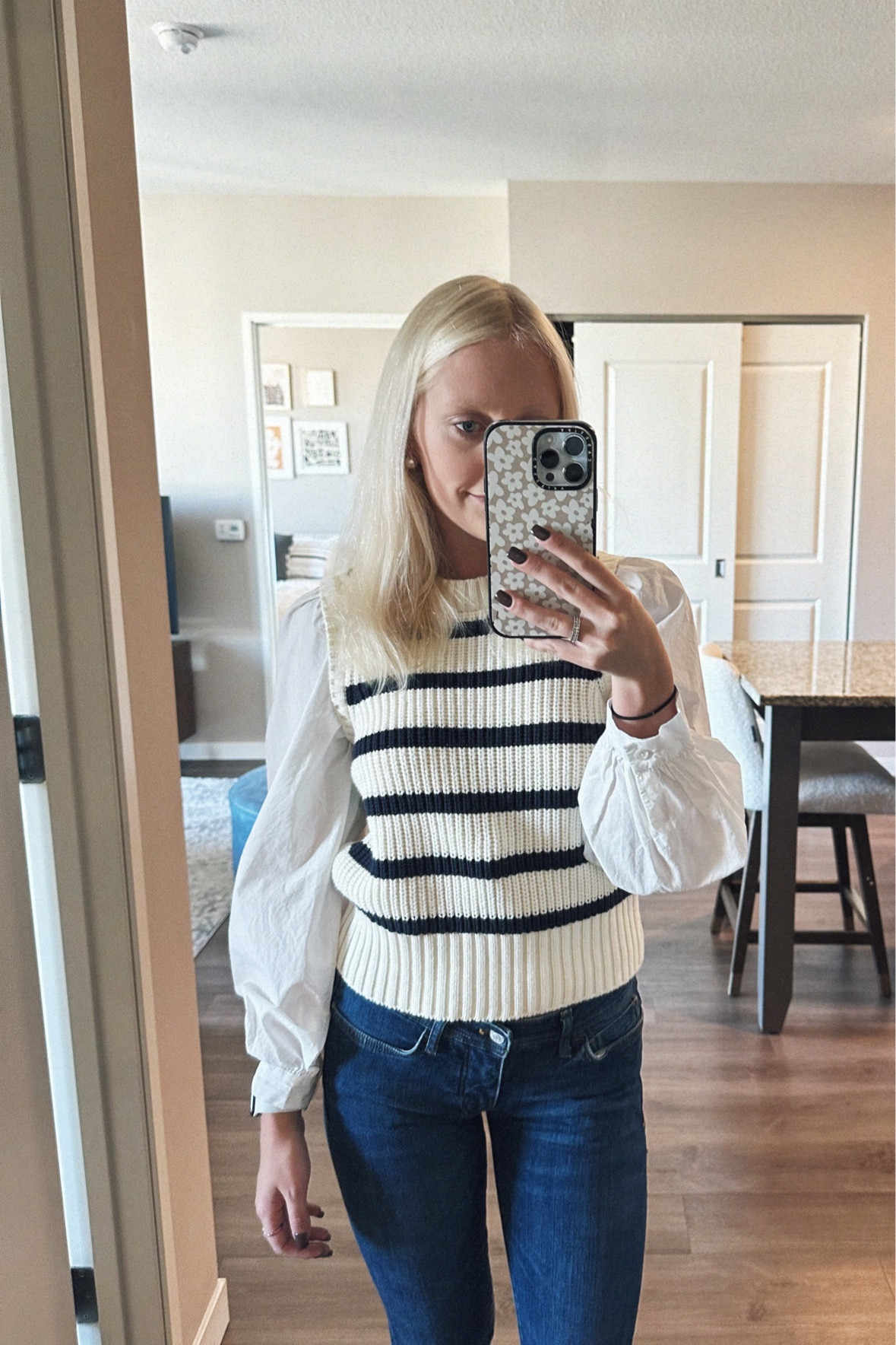 OBSESSED with this top I rented from #RTR! I’ve received so many compliments and so many people didn’t realize that this was one piece, not 2 that I miraculously put together (I promise I’m not that fashionable). So perfect for #WFH meetings and the rare occasion I make it to the office. Love this style! #businesscasual #sweaterseason #stripes #falllooks

#LTKSeasonal #LTKworkwear #LTKU