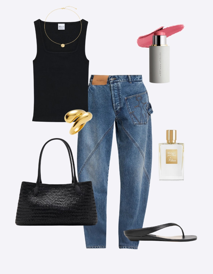 Barrel Jeans + Woven Tote Bag || spring outfit // spring outfit idea // elevated casual outfits // casual classy outfits // spring style inspo // interesting jeans // cream blush

#LTKootd