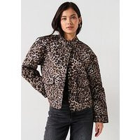 Only Printed Quilted Jacket - Leopard | Very (UK)