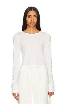 Eterne Long Sleeve Baby Tee in Ivory from Revolve.com | Revolve Clothing (Global)