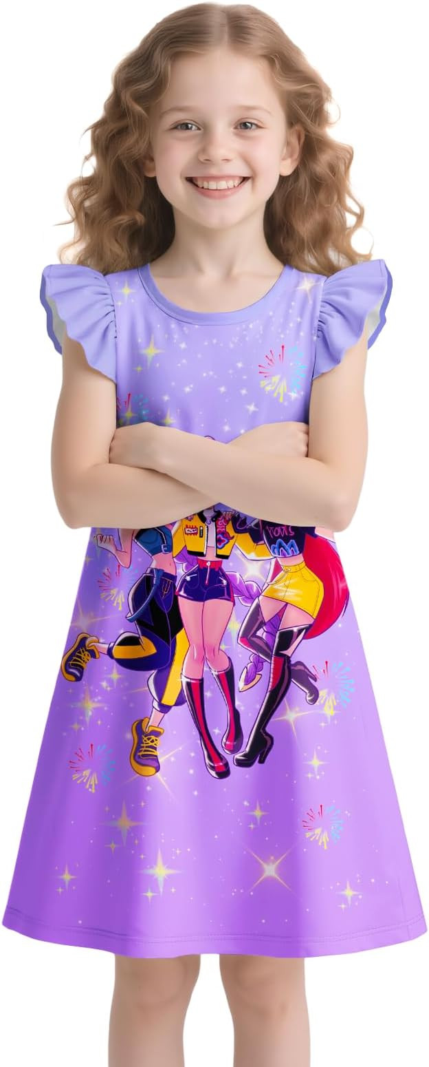 Girls Fashion Dresses Kids Pop Singer Graphic Playwear Novelty Casual Wear Birthday Gift 4-12 Yea... | Amazon (US)