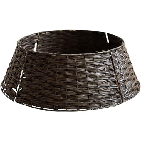 AuldHome Wicker Christmas Tree Collar (Black, 29-Inch), Basket Weave Large Willow Tree Skirt | Amazon (US)