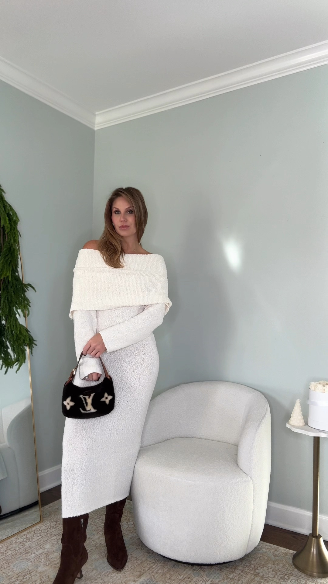 My Thanksgiving holiday outfit! This boucle dress is on major sale for $42! She's so soft and pretty! 

#LTKCyberWeek #LTKSaleAlert #LTKWatchNow