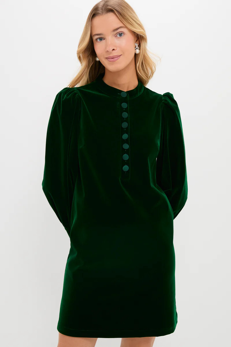 Hunter Green Velvet Samantha Dress | Tuckernuck (US)