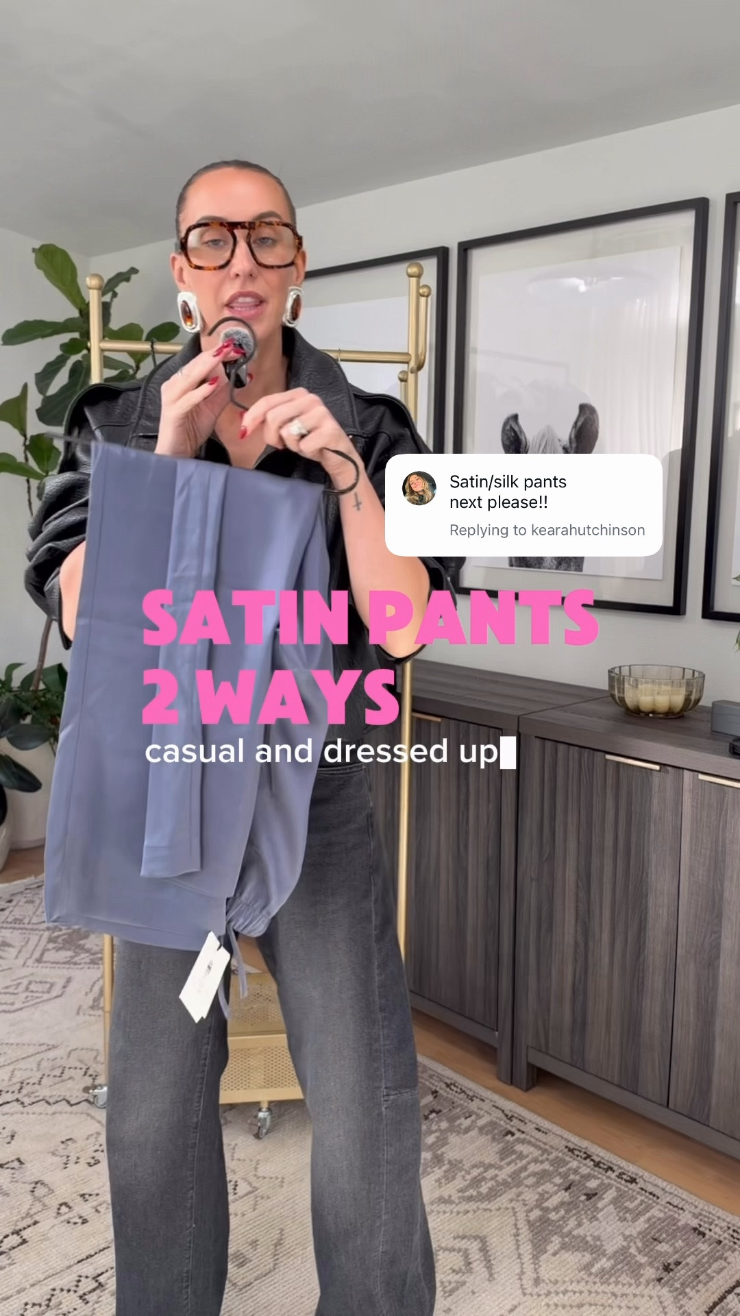 Satin pants styled two ways: 

cashmere sweater (S) over a white tee (M) with brown loafers and a suede bag for daytime, then a navy crepe tank (6), belted jacket (S), leopard kitten heels and a brown leather clutch for dinner. Everything linked below.

#satinpants #falloutfits #elevatedbasics #closetstaples #howtostyle