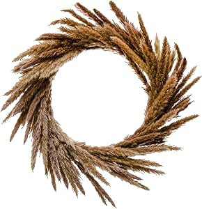 Creative Co-Op 22" Round Dried Natural Reed Wreath, Brown Wall Decor, Multi | Amazon (US)