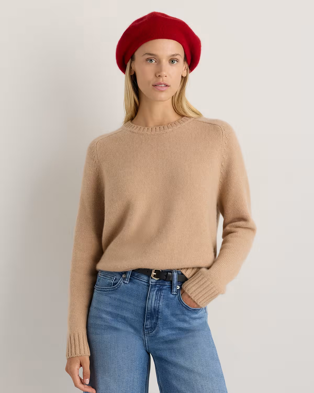 Mongolian Cashmere Beret in Varsity Red | Quince