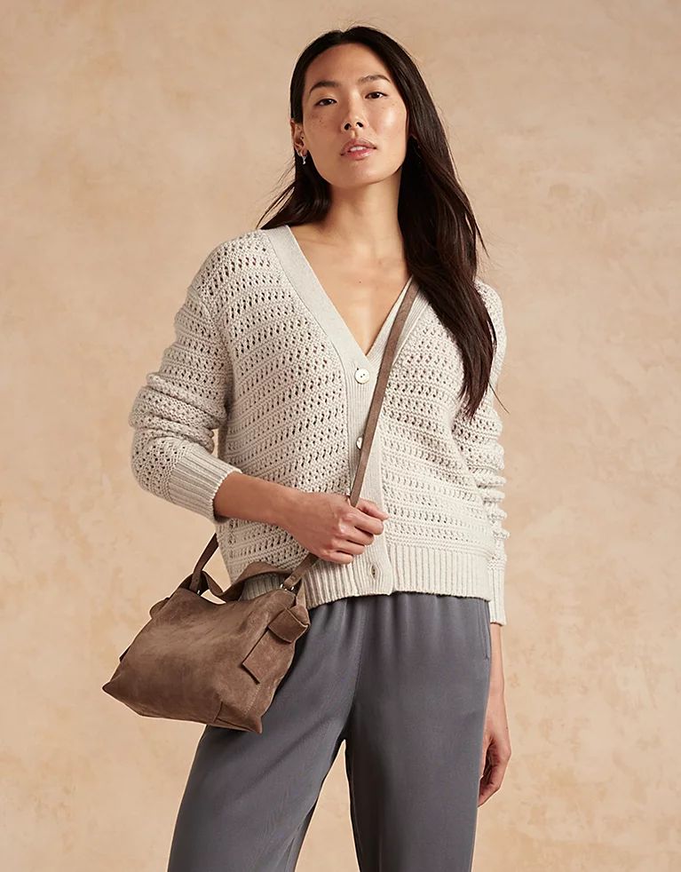 Textured Stitch Cardigan with Cashmere | Jumpers & Cardigans | The  White Company | The White Company (UK)