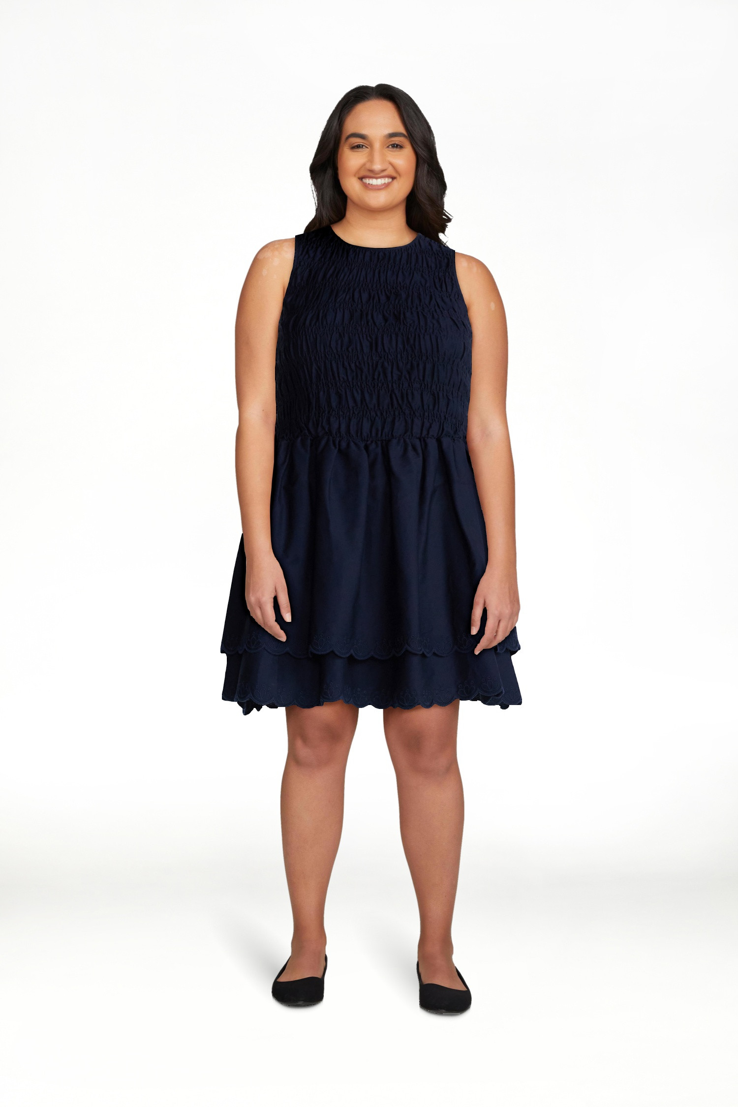 Free Assembly Women's and Women's Plus Smocked Cotton Sleeveless Mini Dress, Sizes XS-4X | Walmart (US)