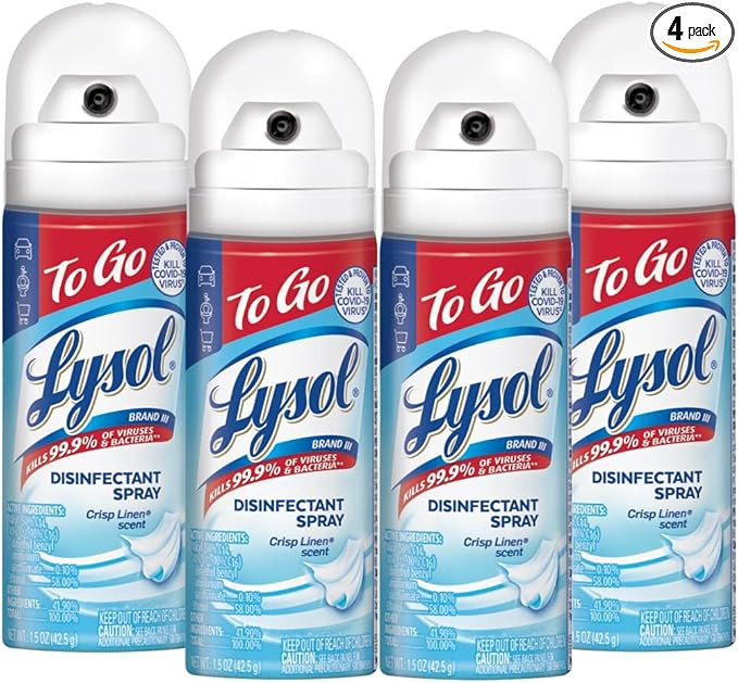 Lysol To Go Disinfectant Spray, Travel Size Sanitizing, For On-the-Go Disinfecting and Deodorizin... | Amazon (US)