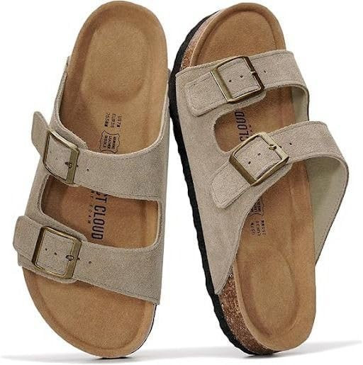 Project Cloud 100% Genuine Leather Flat Sandals Women 2026 Beach Essentials Womens Sandals Memory... | Amazon (US)