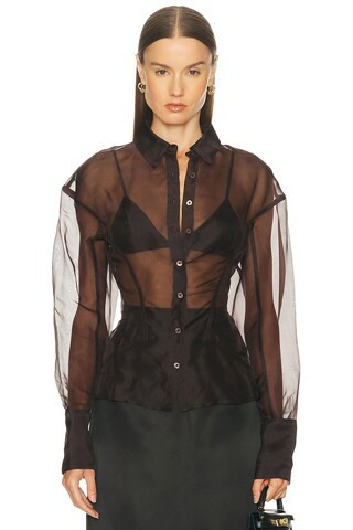 Staud Aida Top in Brown | FWRD 