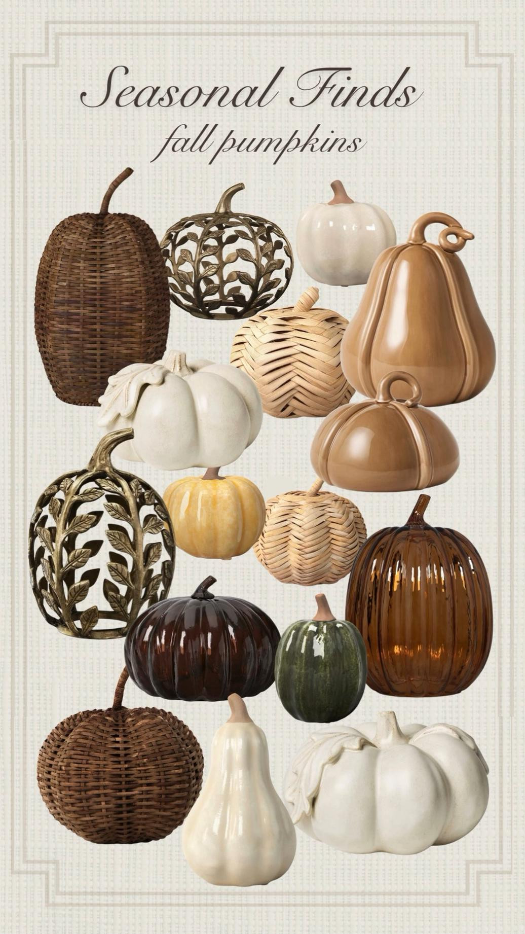 I've gathered some of my favorite, affordable pumpkins currently at Target - and the woven ones have my heart! Target, Threshold, fall, autumn, pumpkins, seasonal home decor #LTKFindsUnder50

#LTKSeasonal #LTKHome
