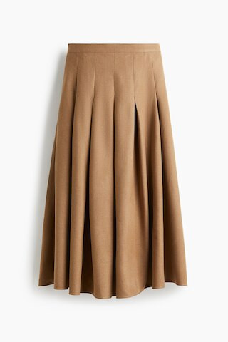 H & M - Pleated midi skirt - Beige | H&M (UK, MY, IN, SG, PH, TW, HK)