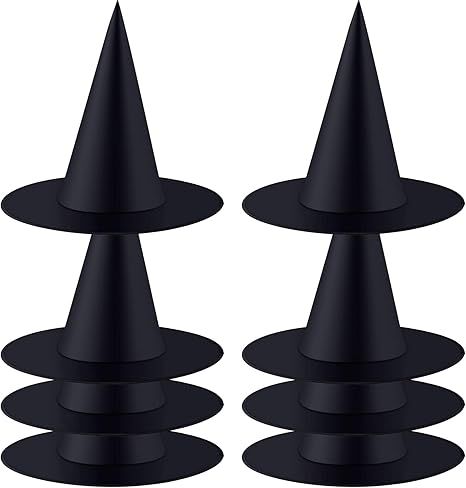 Tatuo Halloween Witch Hat Witch Costume Accessory for Halloween Christmas Party, Black (8 Pieces) | Amazon (US)