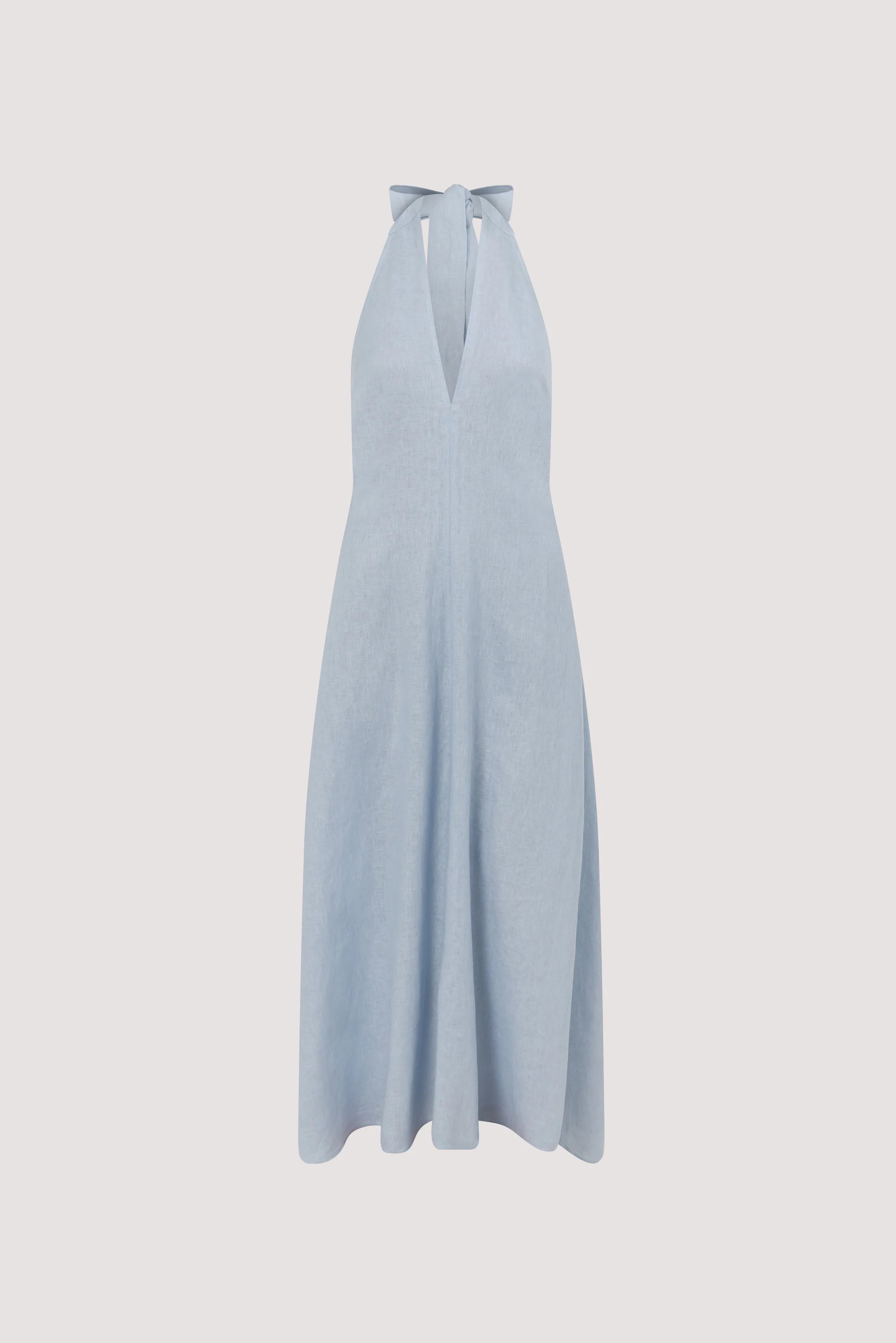 SKY DUSTY BLUE LINEN DRESS | DISSH