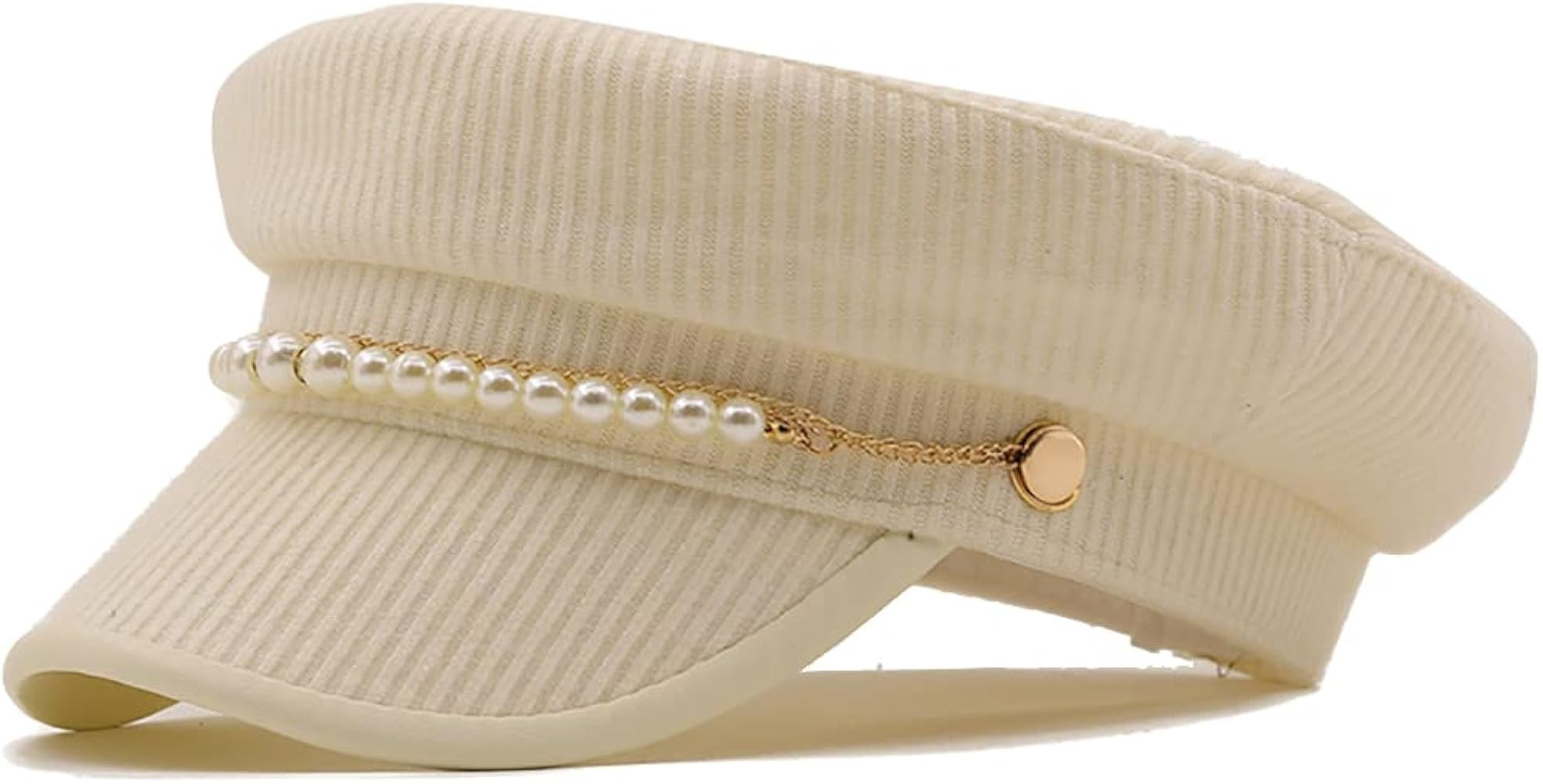 Women Beaded Fiddler Cap Flat Top Newsboy Hat Visor Beret Stylish Casual Paperboy Gatsby Hat Blac... | Amazon (US)