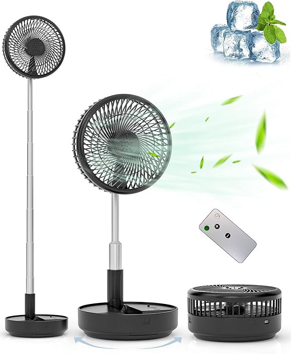 Primevolve Portable Oscillating Standing Fan,Rechargeable Battery Operated USB Floor Table Desk F... | Amazon (US)