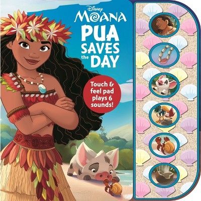 Disney Moana - Pua Saves the Day Textured Sound Board Book - Touch & Feel Textured Sound Pad for ... | Target