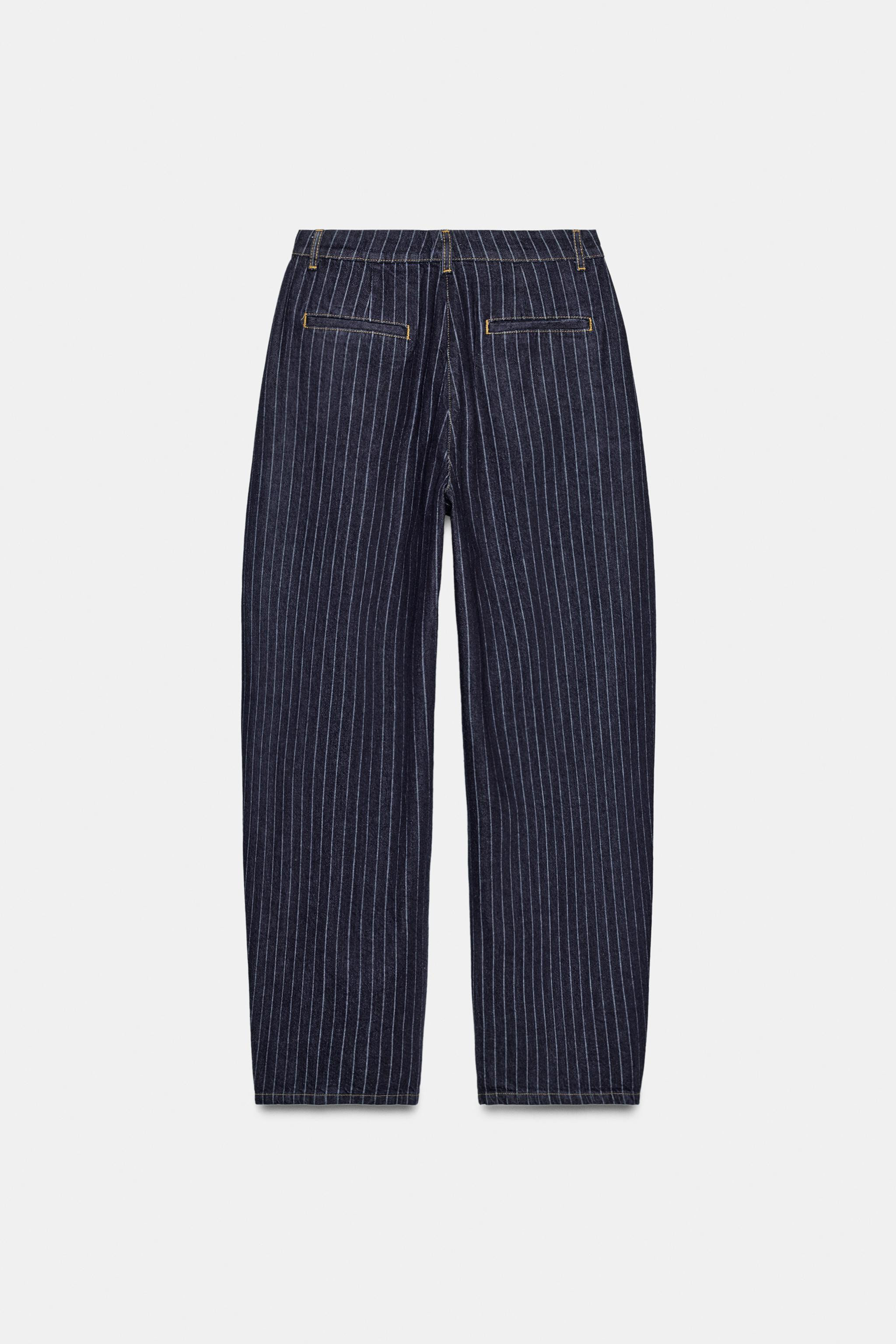 ZW COLLECTION MID-RISE STRIPED BALLOON JEANS | Zara US