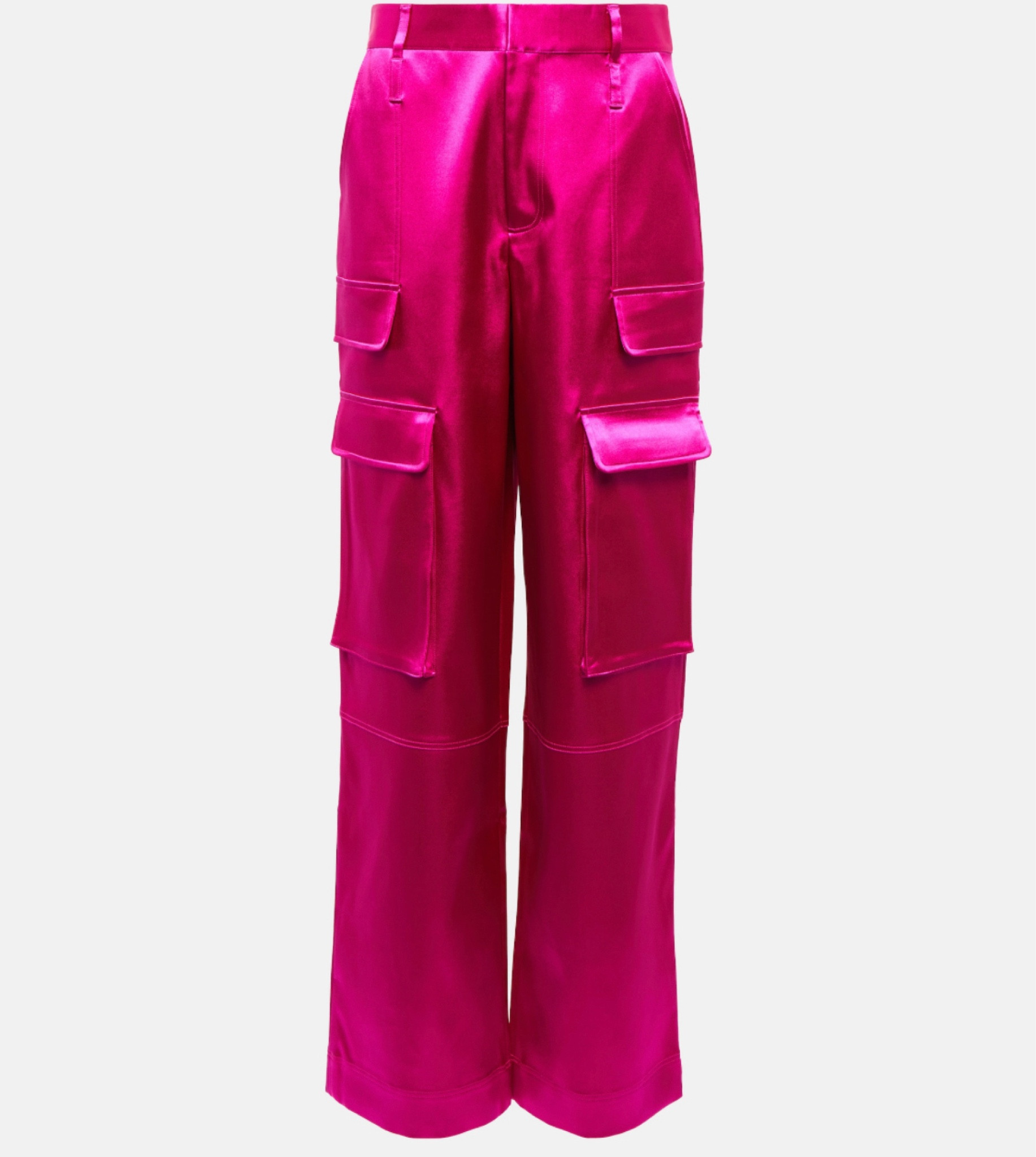 Frame Magenta Satin Cargo Pants