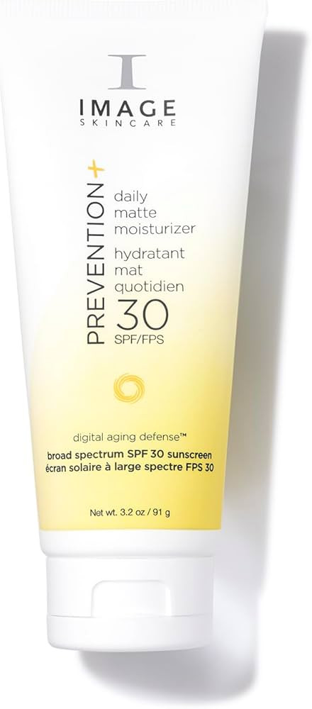 IMAGE Skincare, PREVENTION+ Daily Matte Moisturizer SPF 30, Zinc Oxide Mattifying Face Sunscreen ... | Amazon (US)