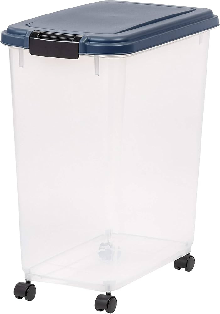 IRIS USA 32 Lbs / 42.7 Qt WeatherPro Airtight Pet Food Storage Container with Attachable Casters,... | Amazon (US)