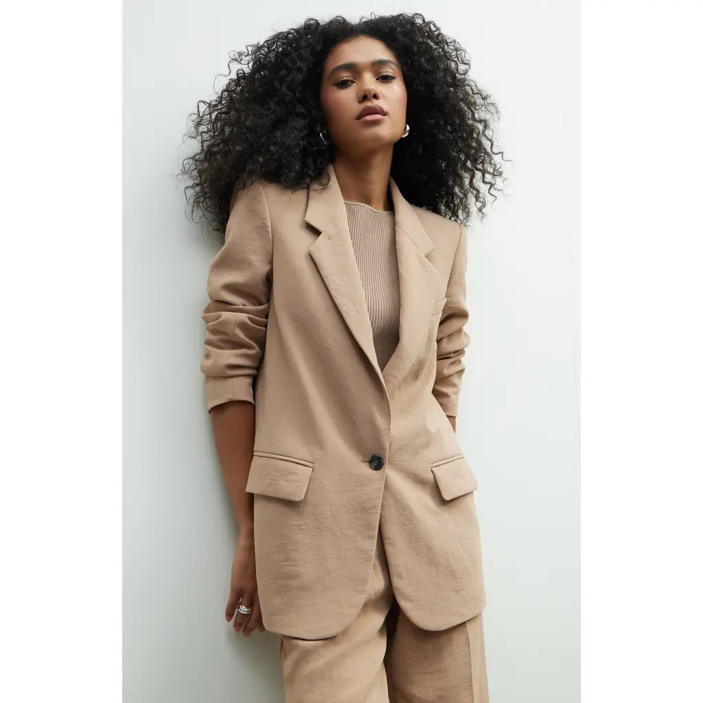 Open Edit The Curator Relaxed Blazer in Tan Portabella at Nordstrom, Size Xx-Small | Nordstrom
