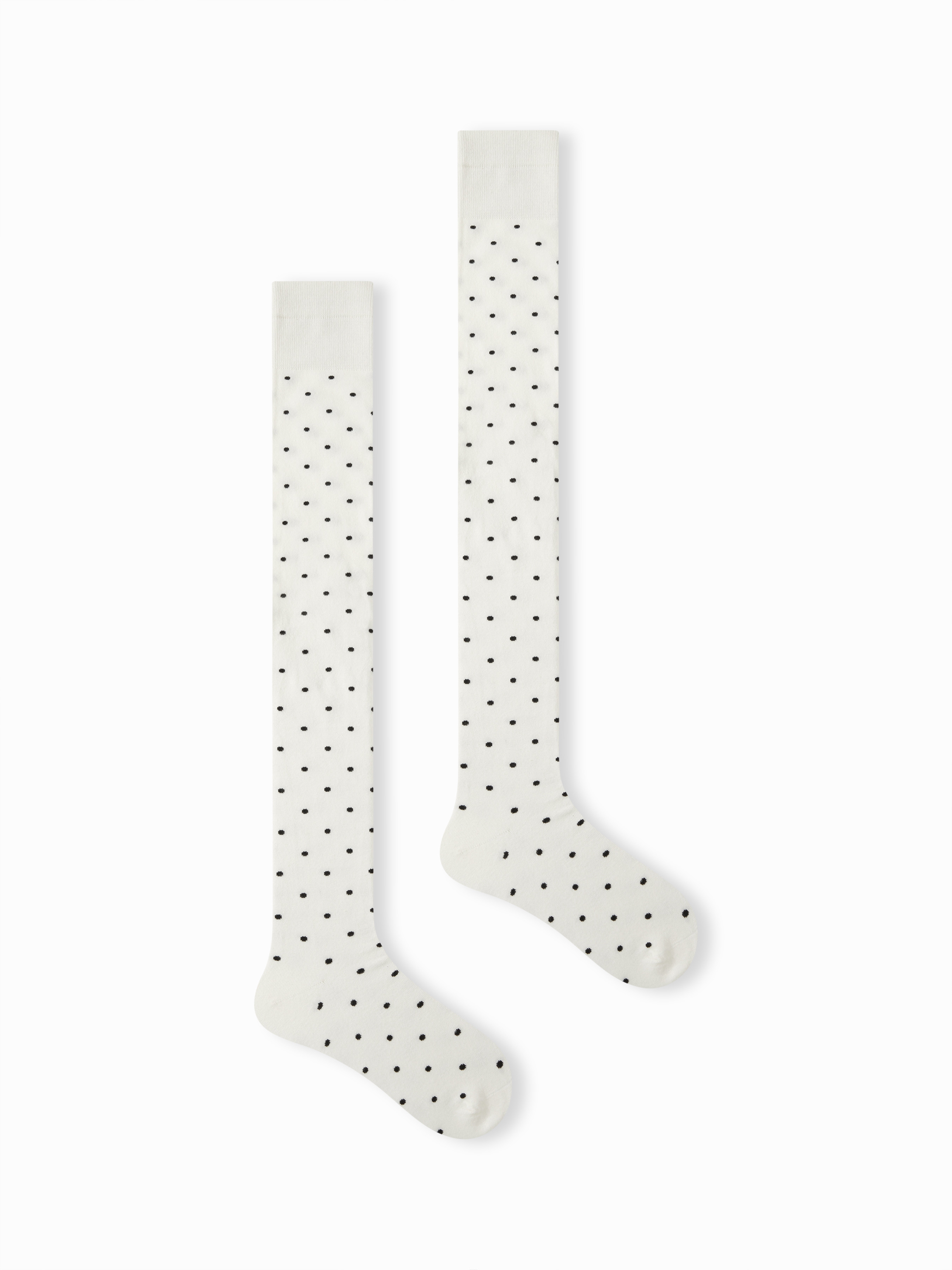Cotton POLKA DOT OVER THE KNEE SOCKS For School Daily Casual Date | Cider