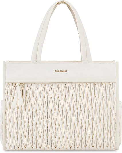 BAGSMART Tote Bag for Women, Quilted Travel Top Handle, Large Shoulder HandBags with Zipper for W... | Amazon (US)