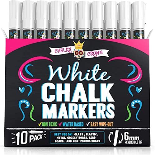 Liquid Chalk Marker Pen - White Dry Erase Marker - Chalk Markers for Chalkboard Signs, Windows, B... | Amazon (US)