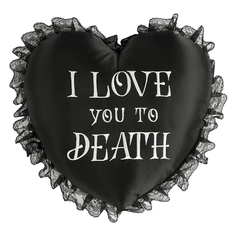 Spellbound I Love You To Death Heart Shaped Throw Pillow, 14" | At Home