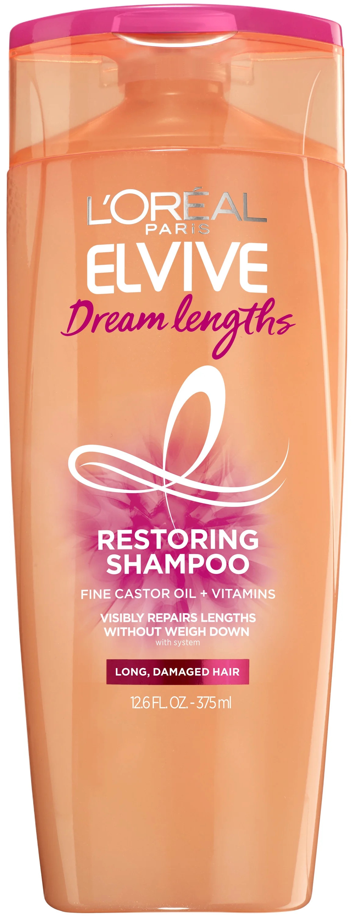 L'Oreal Paris Elvive Dream Lengths Restoring Shampoo, for Damaged Hair, 12.6 fl oz | Walmart (US)