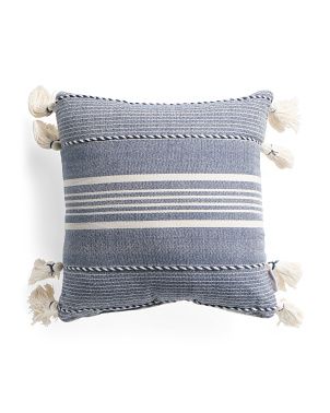 18x18 Indoor Outdoor Striped Pillow | TJ Maxx