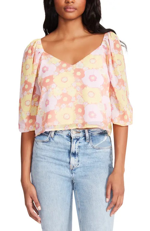 Steve Madden Stevie Floral Top in Pink Multi at Nordstrom, Size X-Small | Nordstrom