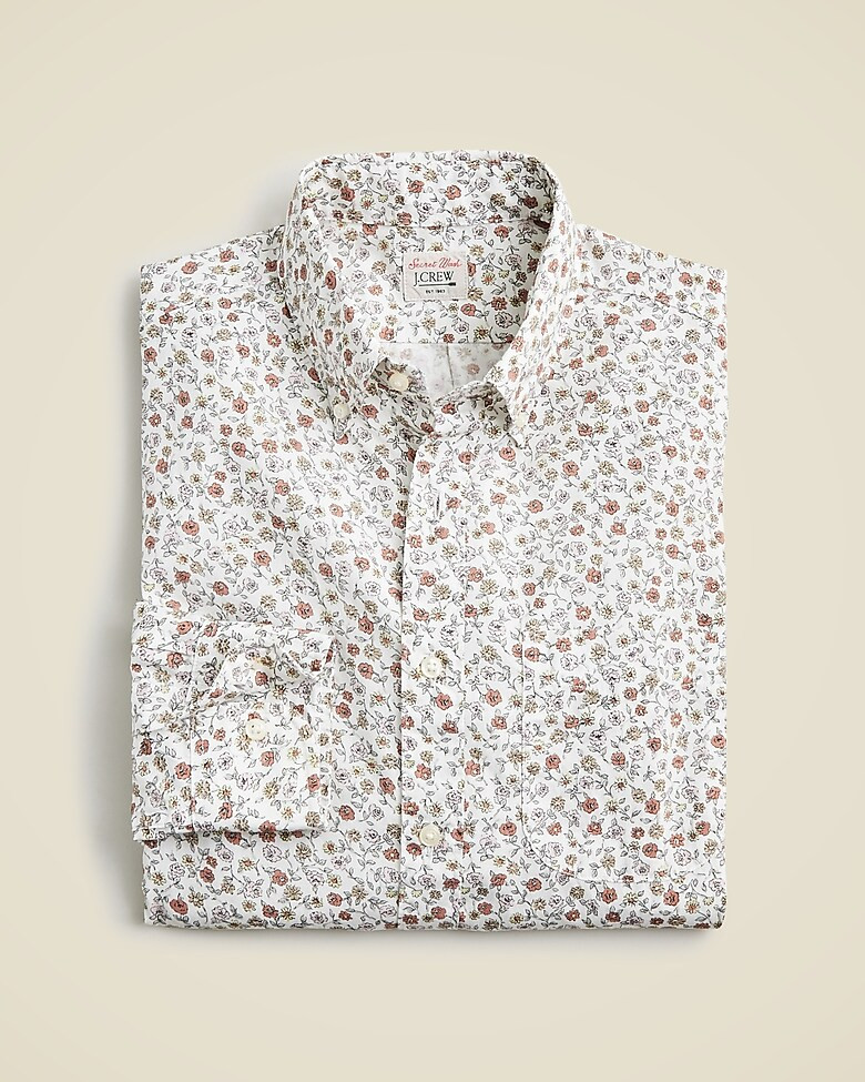 Secret Wash cotton poplin shirt in print | J. Crew US