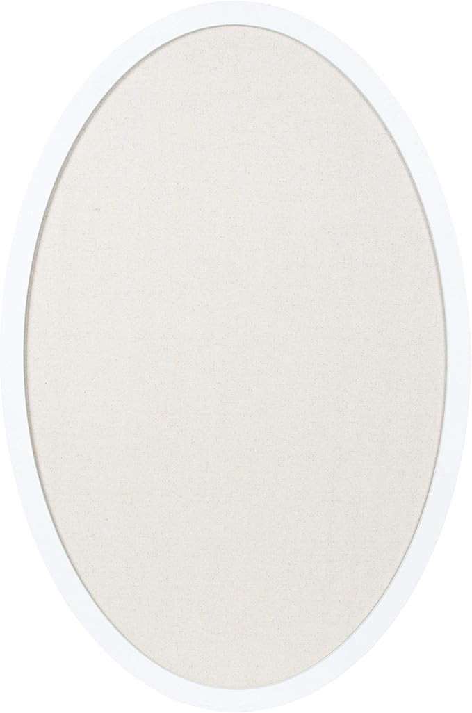 Kate and Laurel Holbrook Farmhouse Framed Oval Fabric Pinboard, 24 x 36, White, Decorative Bullet... | Amazon (US)