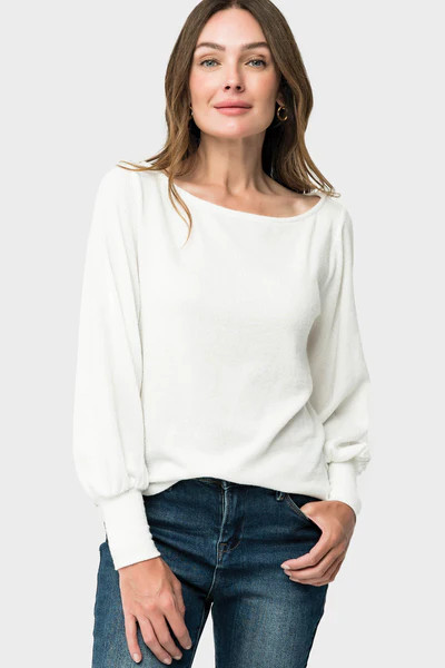 Dolman Sleeve Ribbed Cozy Knit Top | Gibson