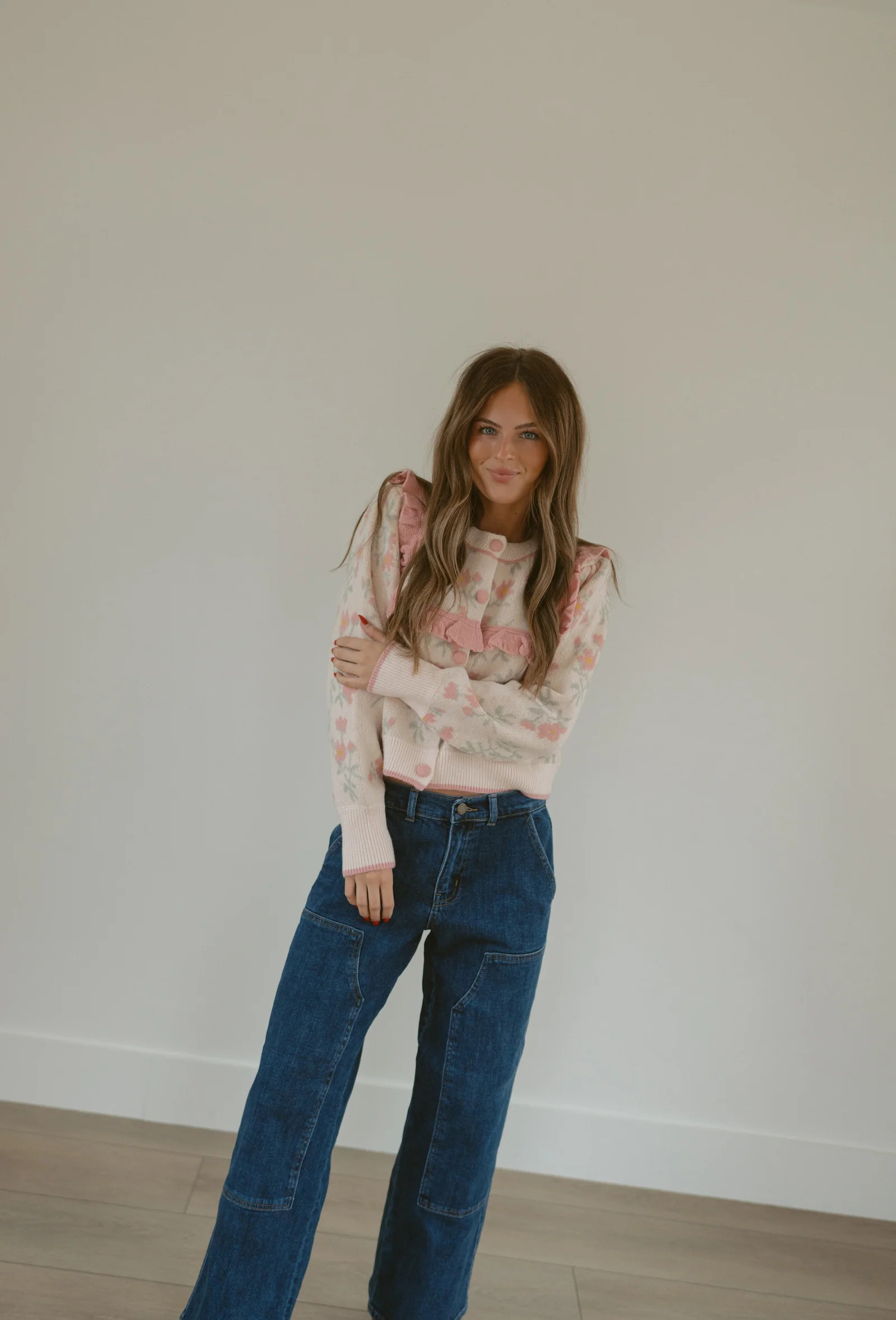 Ruffled Flowers Cardigan | Goldie Lew Jewelry, LLC