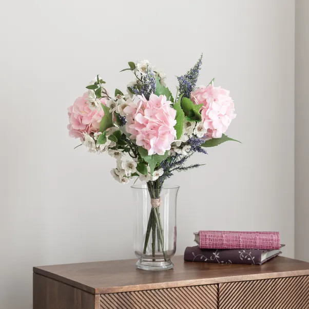 Artificial Pink Matilda Hydrangea Bouquet | Dunelm (migrated)